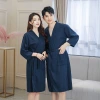 Spring and summer bathrobes, couple bathrobes, men's and women's three-quarter sleeved thin bathrobes, autumn waffle sexy pajamas, mid-length styles Specification image